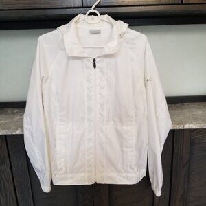 Columbia Women's White Rain Jacket with hood